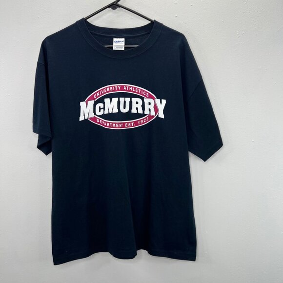 Gildan Other - McMurry University Athletics T Shirt L Navy Maroon Graphic Crewneck Short Sleeve
